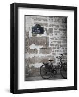 Bicycle and Street Sign, Paris, France-Jon Arnold-Framed Photographic Print