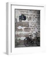 Bicycle and Street Sign, Paris, France-Jon Arnold-Framed Photographic Print