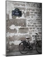 Bicycle and Street Sign, Paris, France-Jon Arnold-Mounted Photographic Print