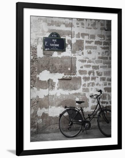 Bicycle and Street Sign, Paris, France-Jon Arnold-Framed Photographic Print