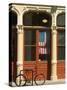 Bicycle at Entrance to the Blagen Building in Old Town, Portland, Oregon, USA-Janis Miglavs-Stretched Canvas