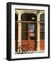 Bicycle at Entrance to the Blagen Building in Old Town, Portland, Oregon, USA-Janis Miglavs-Framed Photographic Print