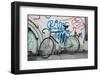 Bicycle at Graffiti on Wall , Amsterdam, Netherlands-null-Framed Photographic Print