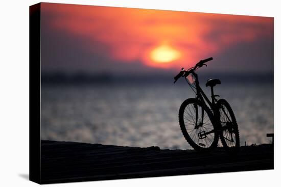 Bicycle at Sunset, Jersey Shore, New Jersey-Paul Souders-Stretched Canvas