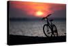 Bicycle at Sunset, Jersey Shore, New Jersey-Paul Souders-Stretched Canvas