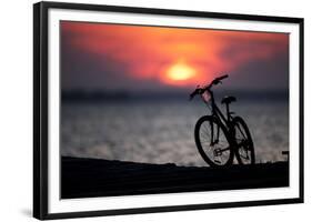 Bicycle at Sunset, Jersey Shore, New Jersey-Paul Souders-Framed Photographic Print