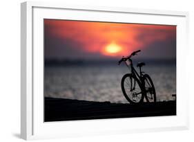 Bicycle at Sunset, Jersey Shore, New Jersey-Paul Souders-Framed Photographic Print