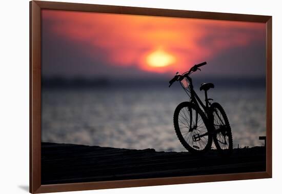 Bicycle at Sunset, Jersey Shore, New Jersey-Paul Souders-Framed Photographic Print