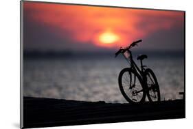 Bicycle at Sunset, Jersey Shore, New Jersey-Paul Souders-Mounted Photographic Print