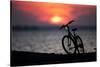 Bicycle at Sunset, Jersey Shore, New Jersey-Paul Souders-Stretched Canvas