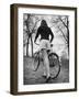 Bicycle Being Pushed by a Typical American Girl-Nina Leen-Framed Photographic Print