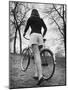 Bicycle Being Pushed by a Typical American Girl-Nina Leen-Mounted Photographic Print