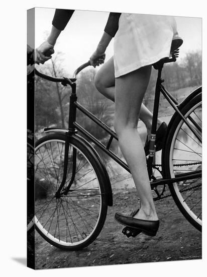 Bicycle Being Ridden by a Typical American Girl-Nina Leen-Stretched Canvas