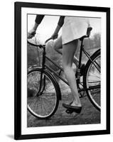 Bicycle Being Ridden by a Typical American Girl-Nina Leen-Framed Photographic Print