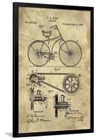 Bicycle Blueprint Industrial Farmhouse-Tina Lavoie-Framed Giclee Print