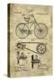 Bicycle Blueprint Industrial Farmhouse-Tina Lavoie-Stretched Canvas