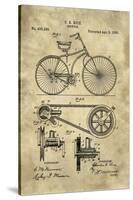 Bicycle Blueprint Industrial Farmhouse-Tina Lavoie-Stretched Canvas