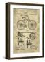 Bicycle Blueprint Industrial Farmhouse-Tina Lavoie-Framed Giclee Print