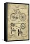 Bicycle Blueprint Industrial Farmhouse-Tina Lavoie-Framed Stretched Canvas