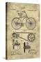 Bicycle Blueprint Industrial Farmhouse-Tina Lavoie-Stretched Canvas