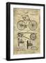 Bicycle Blueprint Industrial Farmhouse-Tina Lavoie-Framed Giclee Print