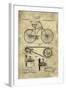 Bicycle Blueprint Industrial Farmhouse-Tina Lavoie-Framed Giclee Print