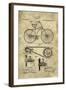 Bicycle Blueprint Industrial Farmhouse-Tina Lavoie-Framed Giclee Print