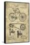 Bicycle Blueprint Industrial Farmhouse-Tina Lavoie-Framed Stretched Canvas