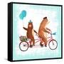 Bicycle Built for Bears-Ling's Workshop-Framed Stretched Canvas