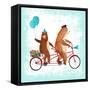 Bicycle Built for Bears-Ling's Workshop-Framed Stretched Canvas