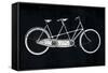 Bicycle Built for Two Black No Words-Ryan Fowler-Framed Stretched Canvas