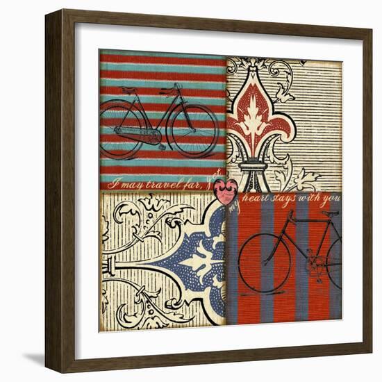 Bicycle Damask-Art Licensing Studio-Framed Giclee Print