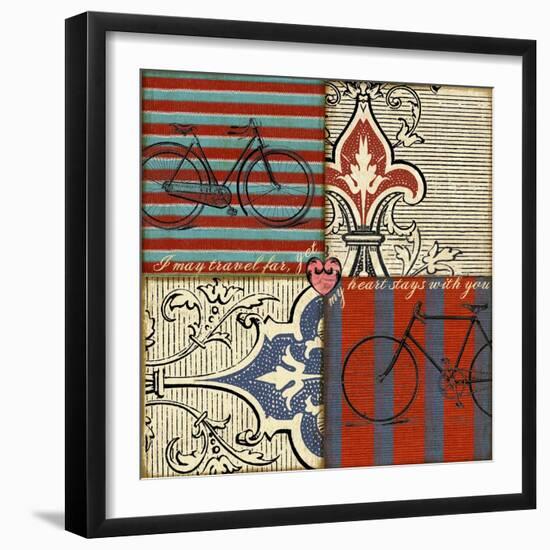 Bicycle Damask-Art Licensing Studio-Framed Giclee Print