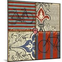Bicycle Damask-Art Licensing Studio-Mounted Giclee Print