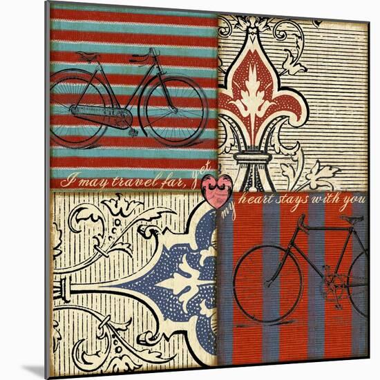 Bicycle Damask-Art Licensing Studio-Mounted Giclee Print