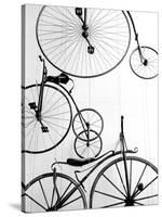 Bicycle Display at Swiss Transport Museum, Lucerne, Switzerland-Walter Bibikow-Stretched Canvas