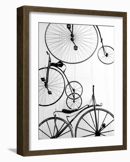 Bicycle Display at Swiss Transport Museum, Lucerne, Switzerland-Walter Bibikow-Framed Photographic Print