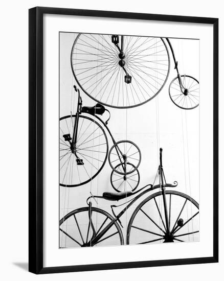 Bicycle Display at Swiss Transport Museum, Lucerne, Switzerland-Walter Bibikow-Framed Photographic Print