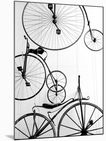 Bicycle Display at Swiss Transport Museum, Lucerne, Switzerland-Walter Bibikow-Mounted Photographic Print