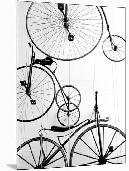 Bicycle Display at Swiss Transport Museum, Lucerne, Switzerland-Walter Bibikow-Mounted Photographic Print