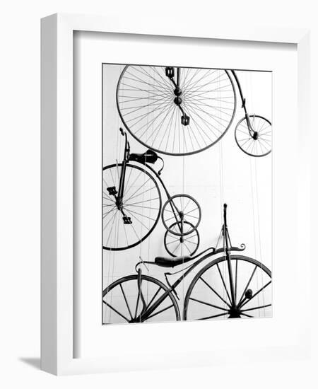 Bicycle Display at Swiss Transport Museum, Lucerne, Switzerland-Walter Bibikow-Framed Photographic Print