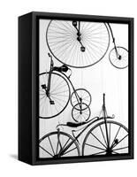 Bicycle Display at Swiss Transport Museum, Lucerne, Switzerland-Walter Bibikow-Framed Stretched Canvas