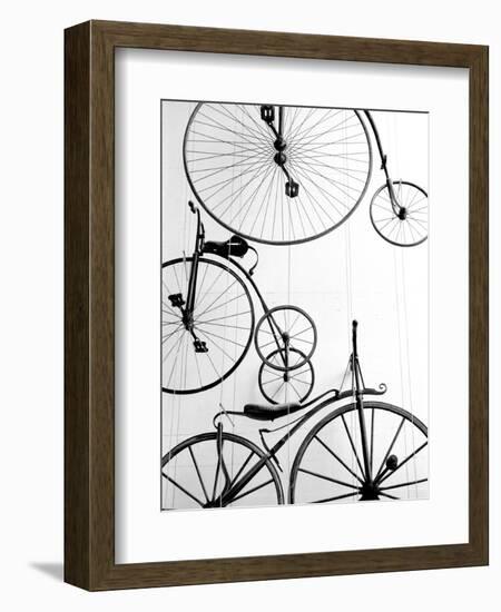 Bicycle Display at Swiss Transport Museum, Lucerne, Switzerland-Walter Bibikow-Framed Premium Photographic Print