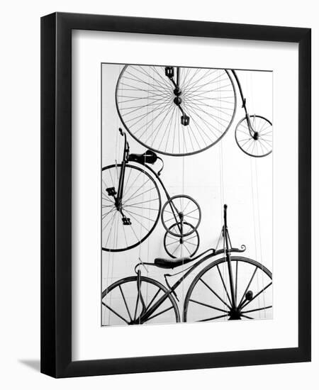 Bicycle Display at Swiss Transport Museum, Lucerne, Switzerland-Walter Bibikow-Framed Premium Photographic Print