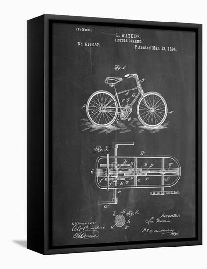 Bicycle Gearing Patent-null-Framed Stretched Canvas