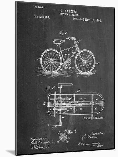 Bicycle Gearing Patent-null-Mounted Art Print