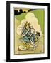 Bicycle, Girl Falls Off-John Hassall-Framed Art Print