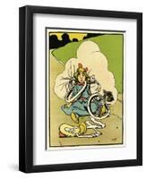 Bicycle, Girl Falls Off-John Hassall-Framed Art Print