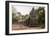 Bicycle Going Through the South Gate in Angkor Thom at Sunrise, Angkor, Siem Reap, Cambodia-Michael Nolan-Framed Photographic Print