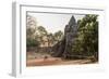 Bicycle Going Through the South Gate in Angkor Thom at Sunrise, Angkor, Siem Reap, Cambodia-Michael Nolan-Framed Photographic Print